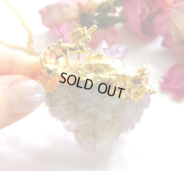 画像4: スピリットクォーツ（カクタスクォーツ）ユニコーンとベラクルスアメジスト原石のネックレス