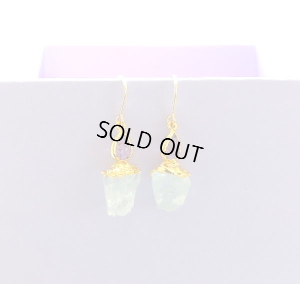 画像3: アクアマリン原石とアメジストのピアス