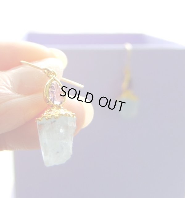 画像6: アクアマリン原石とアメジストのピアス