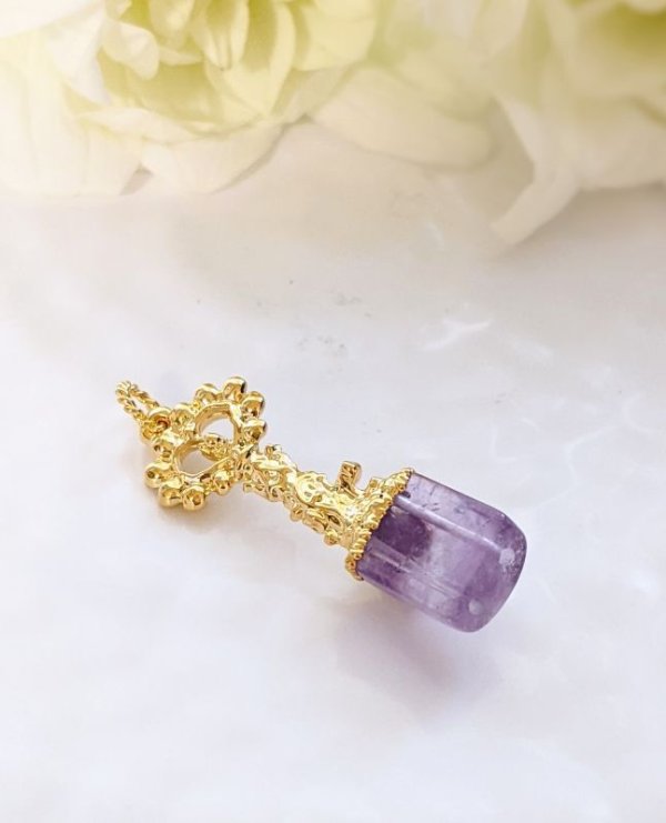 画像4: ラベンダーアメジスト　キーペンダント　エレクトロフォーミング