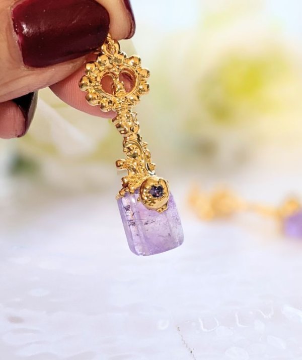 画像6: ラベンダーアメジスト　キーペンダント　エレクトロフォーミング