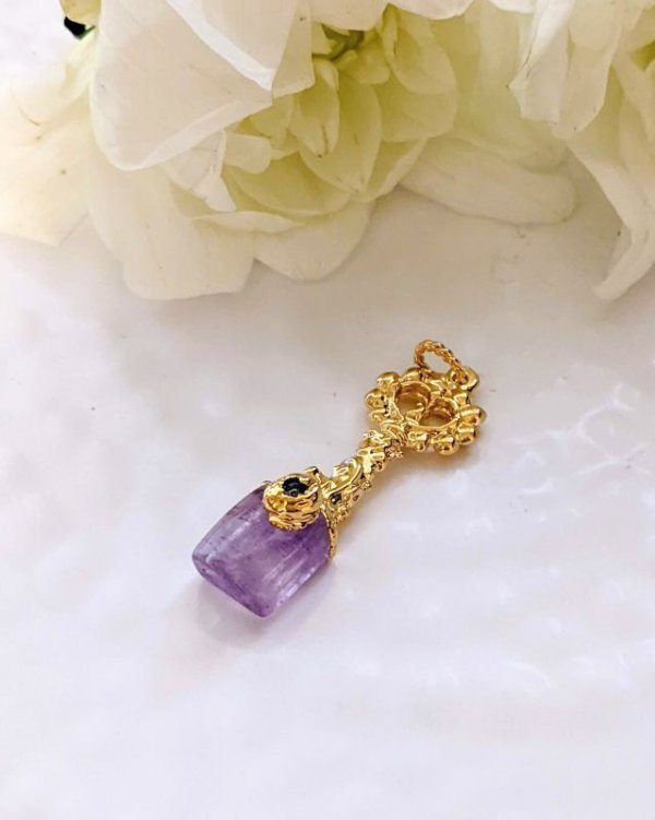 画像3: ラベンダーアメジスト　キーペンダント　エレクトロフォーミング