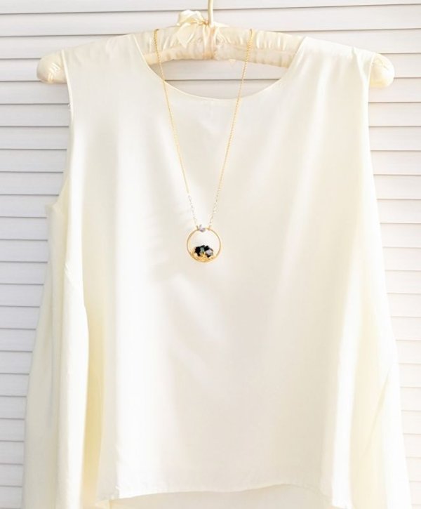 画像7: ブラックトルマリン原石とムーンストーンのネックレス