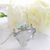 水晶クラスター とアクアマリンのネックレス　トマスゴンサガ産