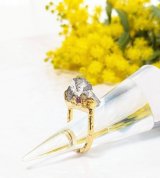 画像: ハーキマーダイヤモンドと小さなサファイアのリング
