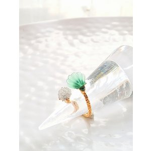 画像: クリソプレーズ シェルのリング