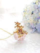 画像: ローズクォーツ原石　ユニコーンネックレス