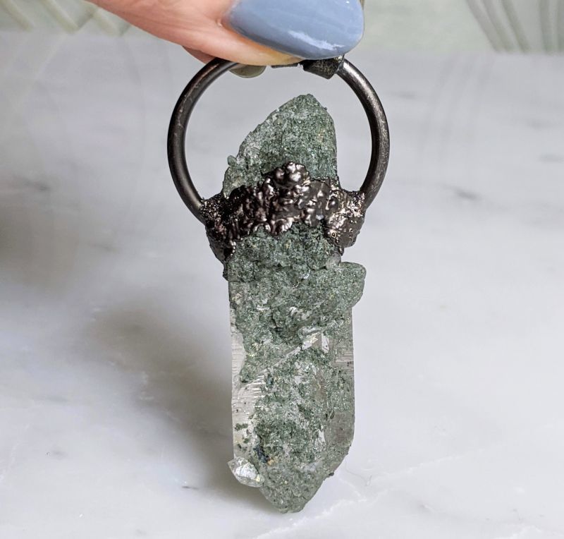 画像: ガネーシュヒマール産クローライト ヒマラヤ水晶 ネックレス