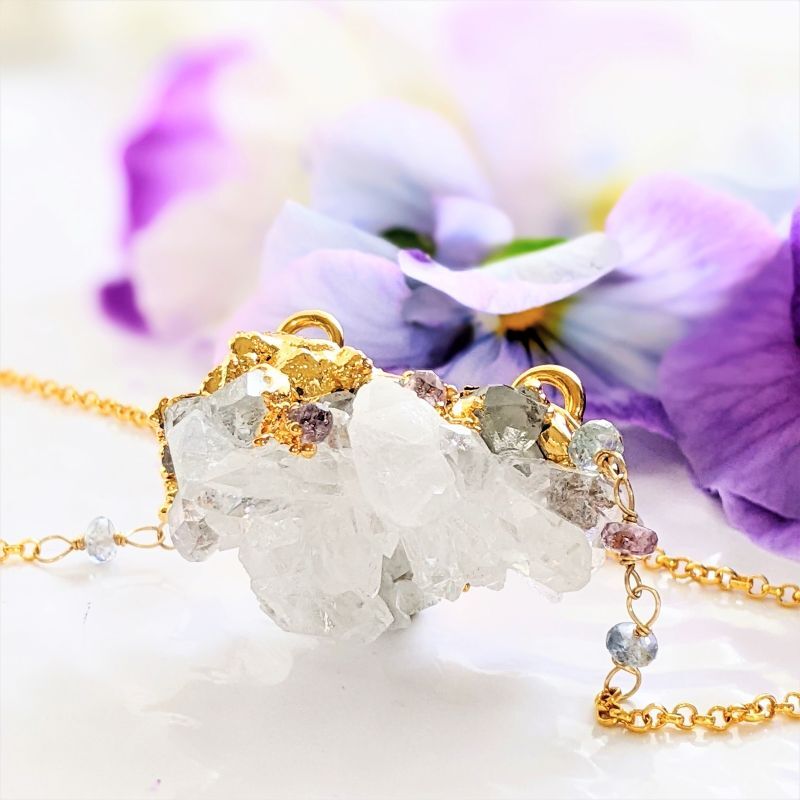 画像: 水晶クラスター 菫色のネックレス  トマスゴンサガ産