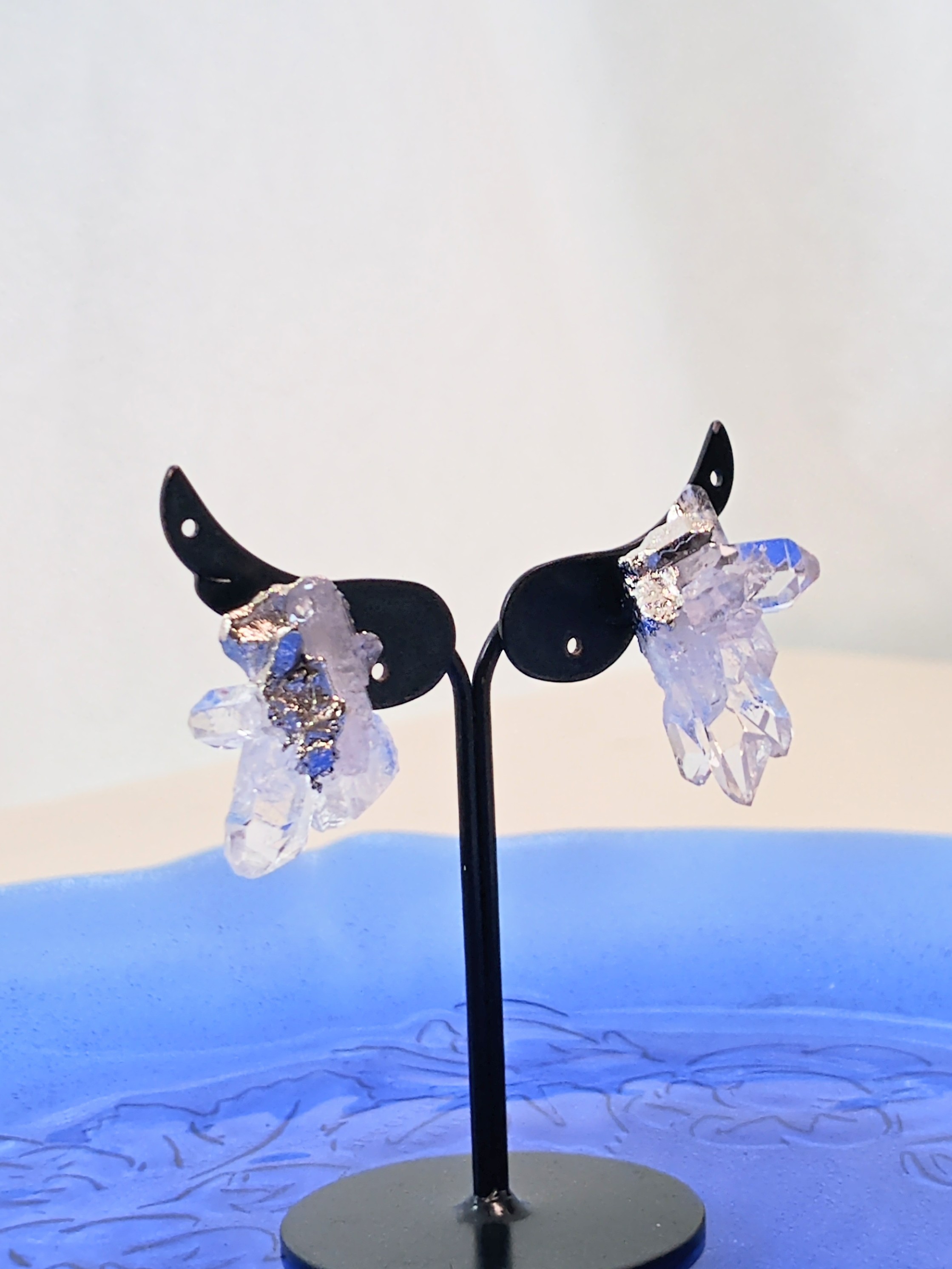 画像: 水晶クラスター トマスゴンサガ産アシンメトリーピアス